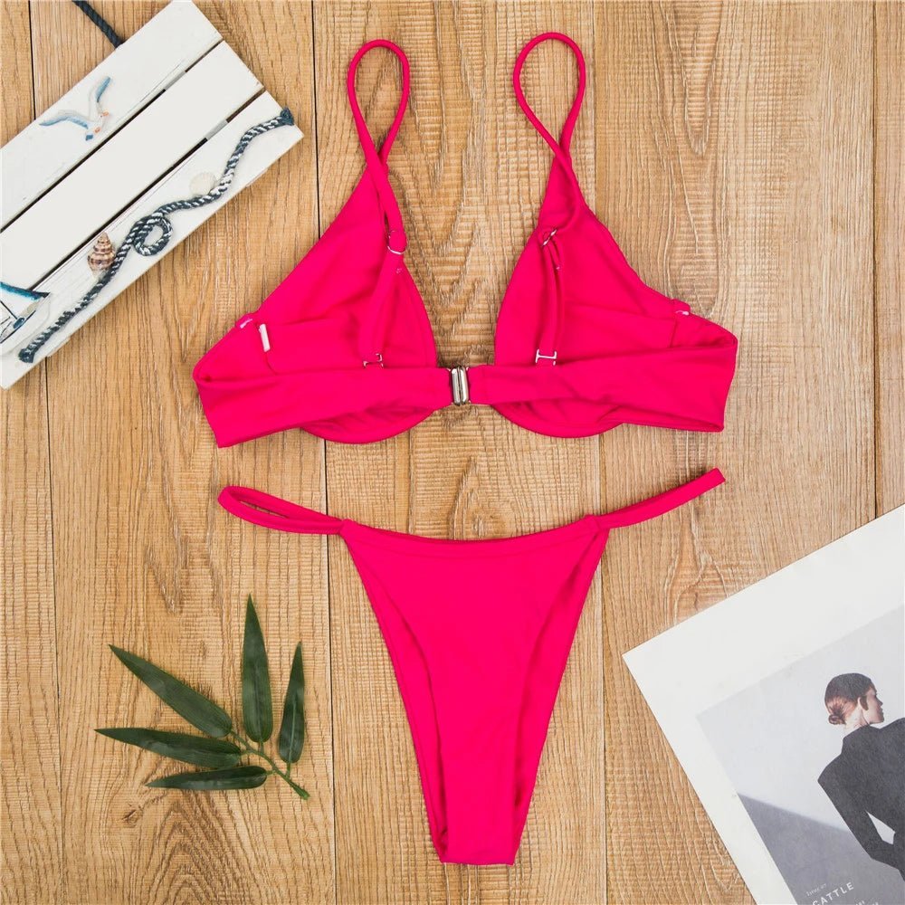 Vibrant Triangle Bikini Set - Lauraxelle - Vibrant Triangle Bikini Set - My Store - AURA