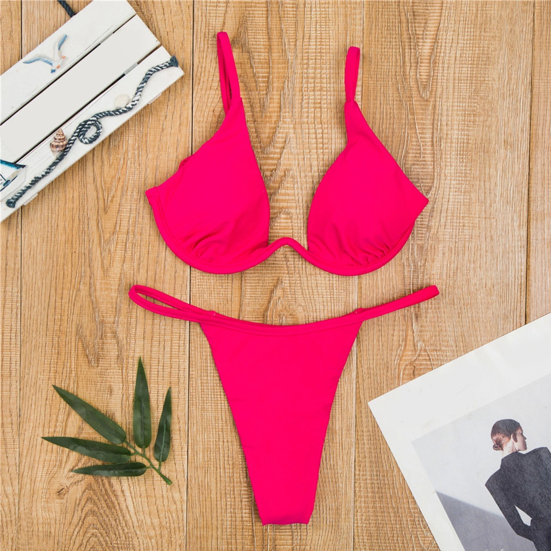Vibrant Triangle Bikini Set - Lauraxelle - Vibrant Triangle Bikini Set - My Store - AURA